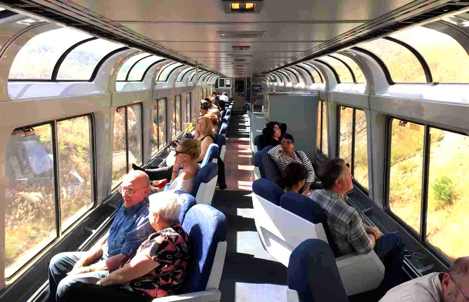 Amtrak observation car.